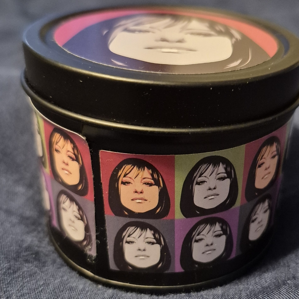 Barbara Stresand Pop Art Black Tin Container